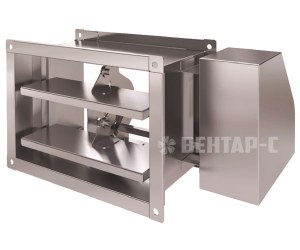 Противопожарный клапан LVS-3-С-90-200*200-НЗ-СН-МВE-N(230) стеновой с нулевым выносом заслонки 200×200 мм, EI 90, нормально закрытый